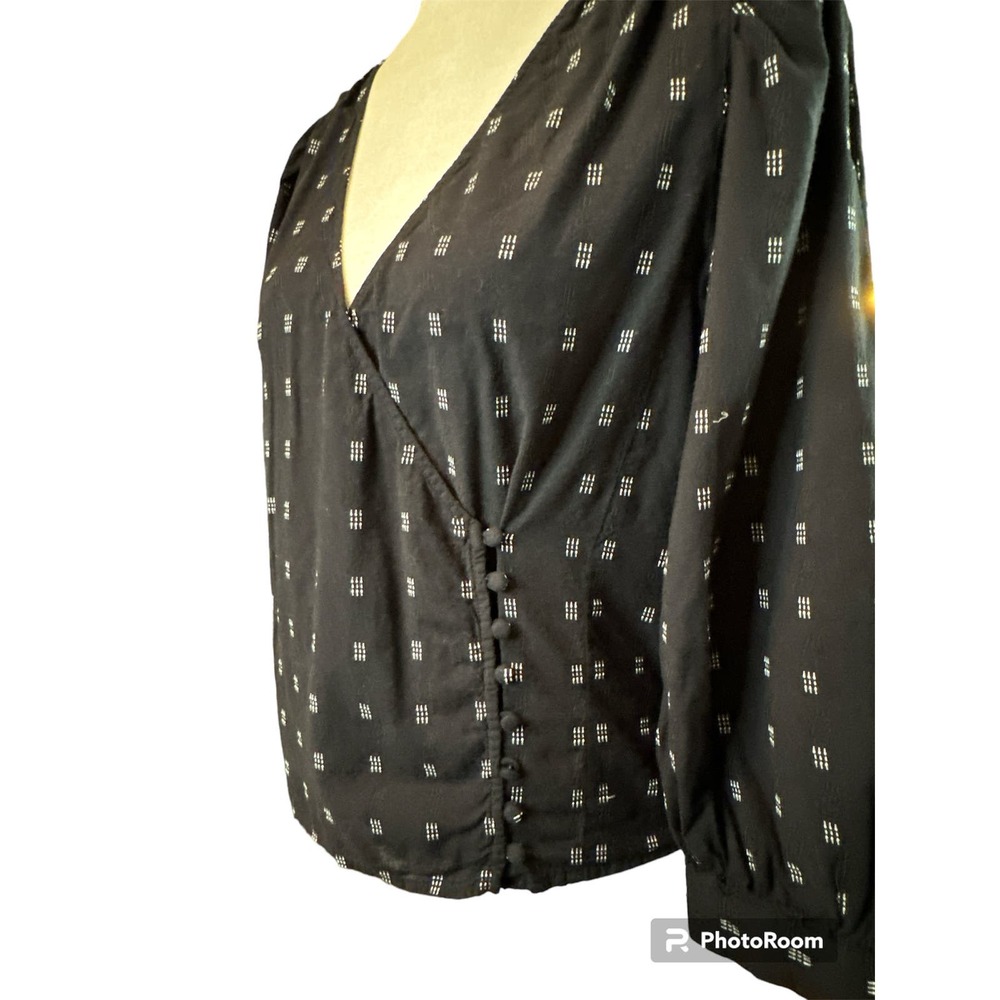 Madewell Kinston Side-Button Wrap Top In Textured… - image 2